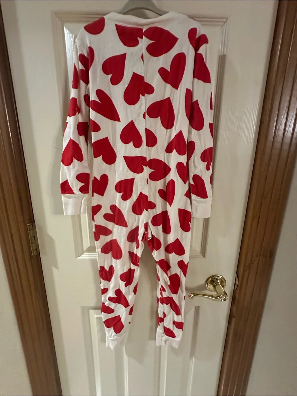 Old Navy White Pajama Set with Red Heart Print